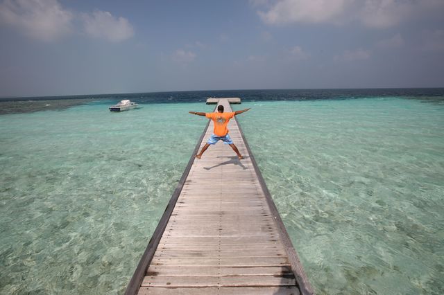 Tiny Picnic island in the middle of the ocean 