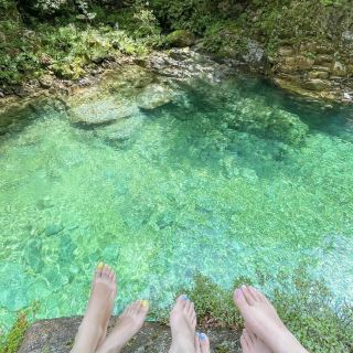 【長野】在翠綠色的河流裡玩水