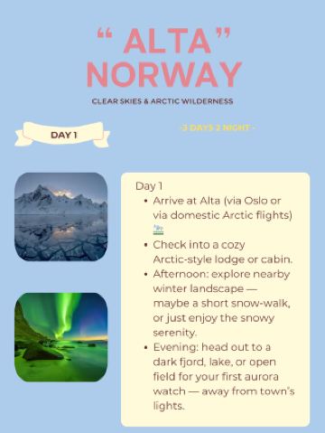 🏔️ ノルウェー、アルタ旅行 - 澄み切った空と北極圏の大自然