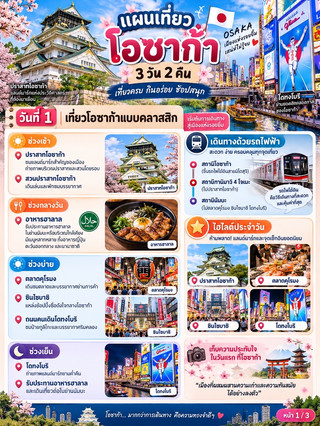 🇯🇵✨ 大阪3天2晚行程:遊覽所有景點,品嚐美食,盡情購物!