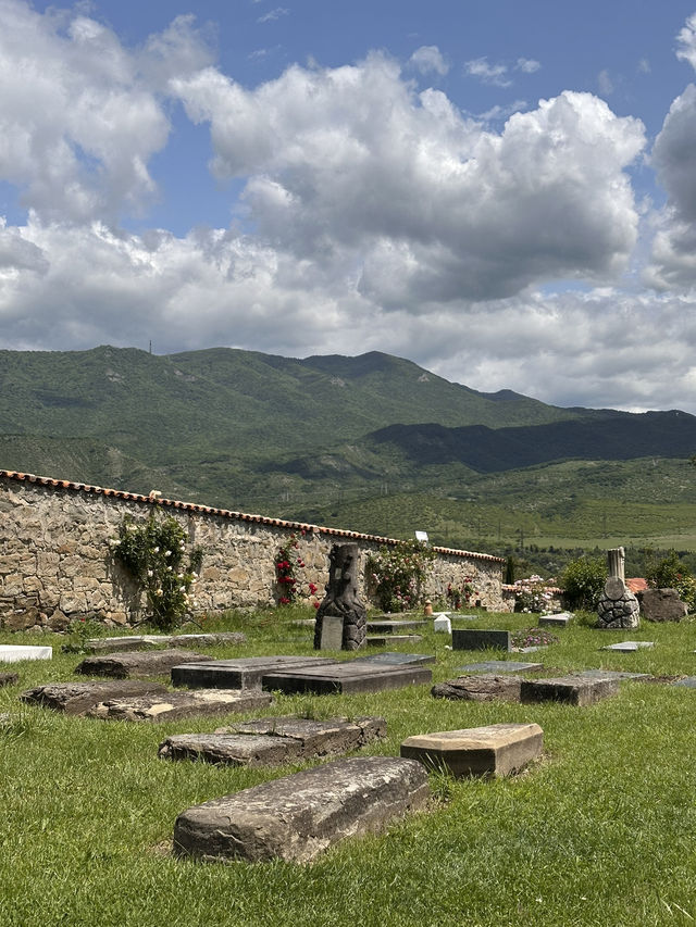 Low-key lovely temple in Mtskheta without tourist crowds 