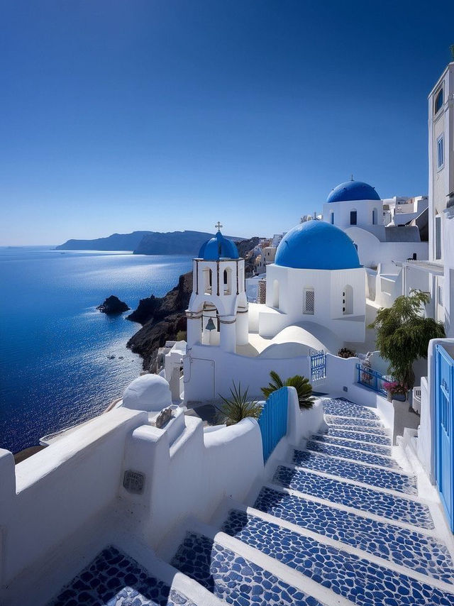 𝑬𝒔𝒄𝒂𝒑𝒆 𝒕𝒐 𝑺𝒂𝒏𝒕𝒐𝒓𝒊𝒏𝒊 - 𝑨 𝑫𝒓𝒆𝒂𝒎 𝒊𝒏 𝑩𝒍𝒖𝒆 & 𝑾𝒉𝒊𝒕𝒆