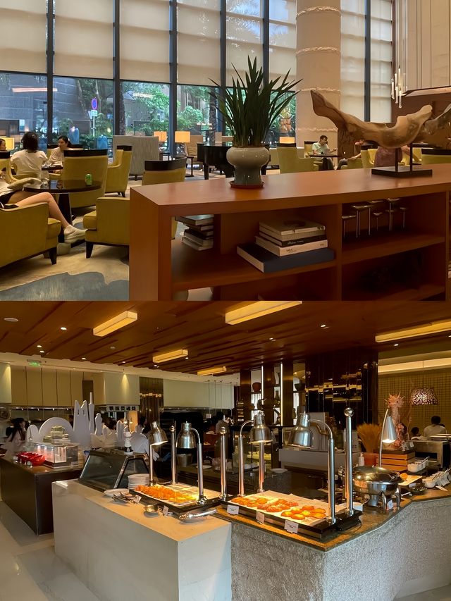 木質暗紋暖色調酒店|珠海新景萬豪探店。