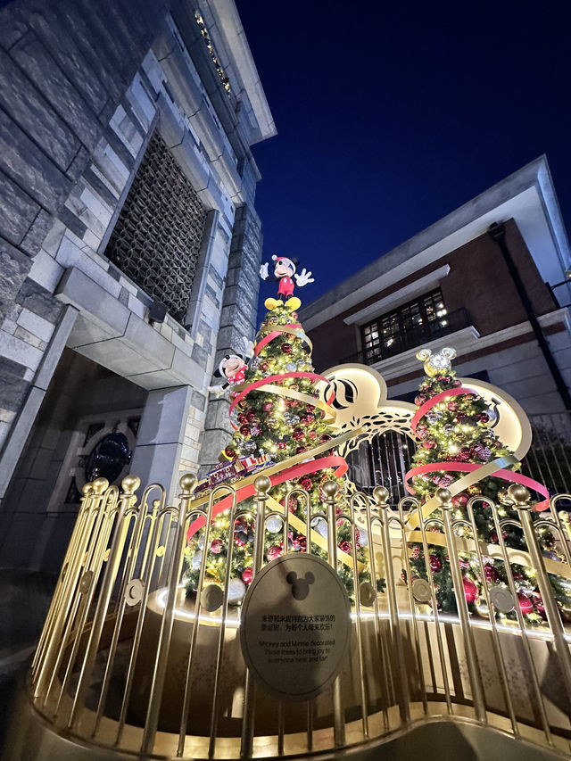 Amazing Disney Town with Christmas Decorations