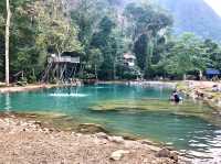 A hidden blue lagoon in Laos