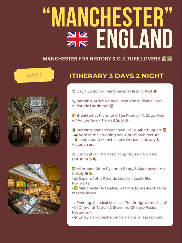 Manchester 3 days itinerary 🛖