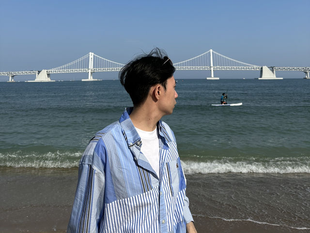 釜山廣安大橋看海，一邊把心事曬乾