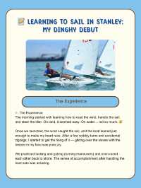 📝 Learning to Sail in Stanley: My Dinghy Debut