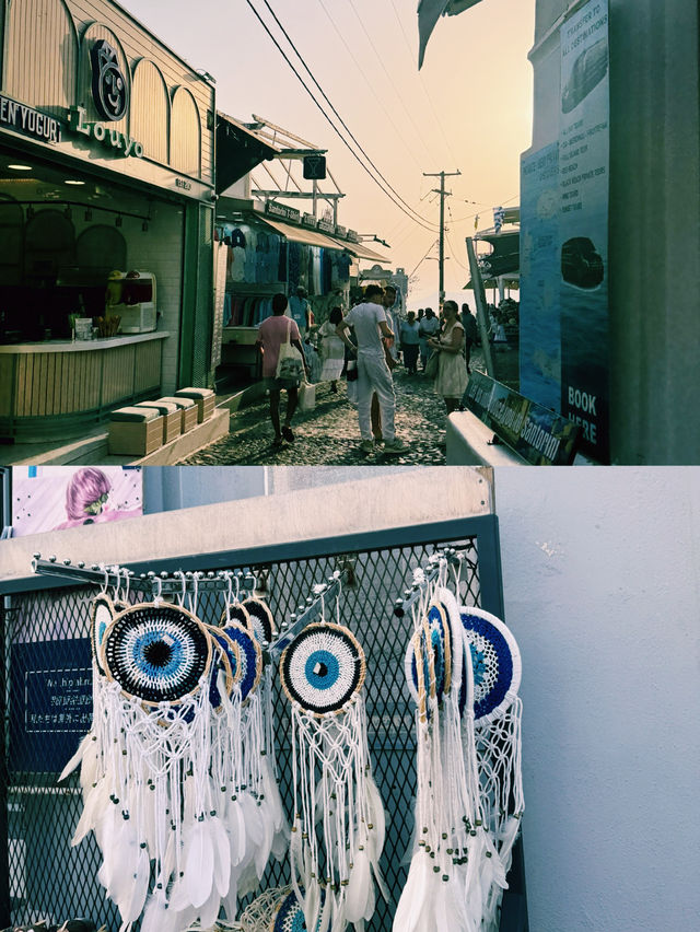 하얀 마을과 에게해가 한눈에 들어오는 피라 마을 뷰 포인트