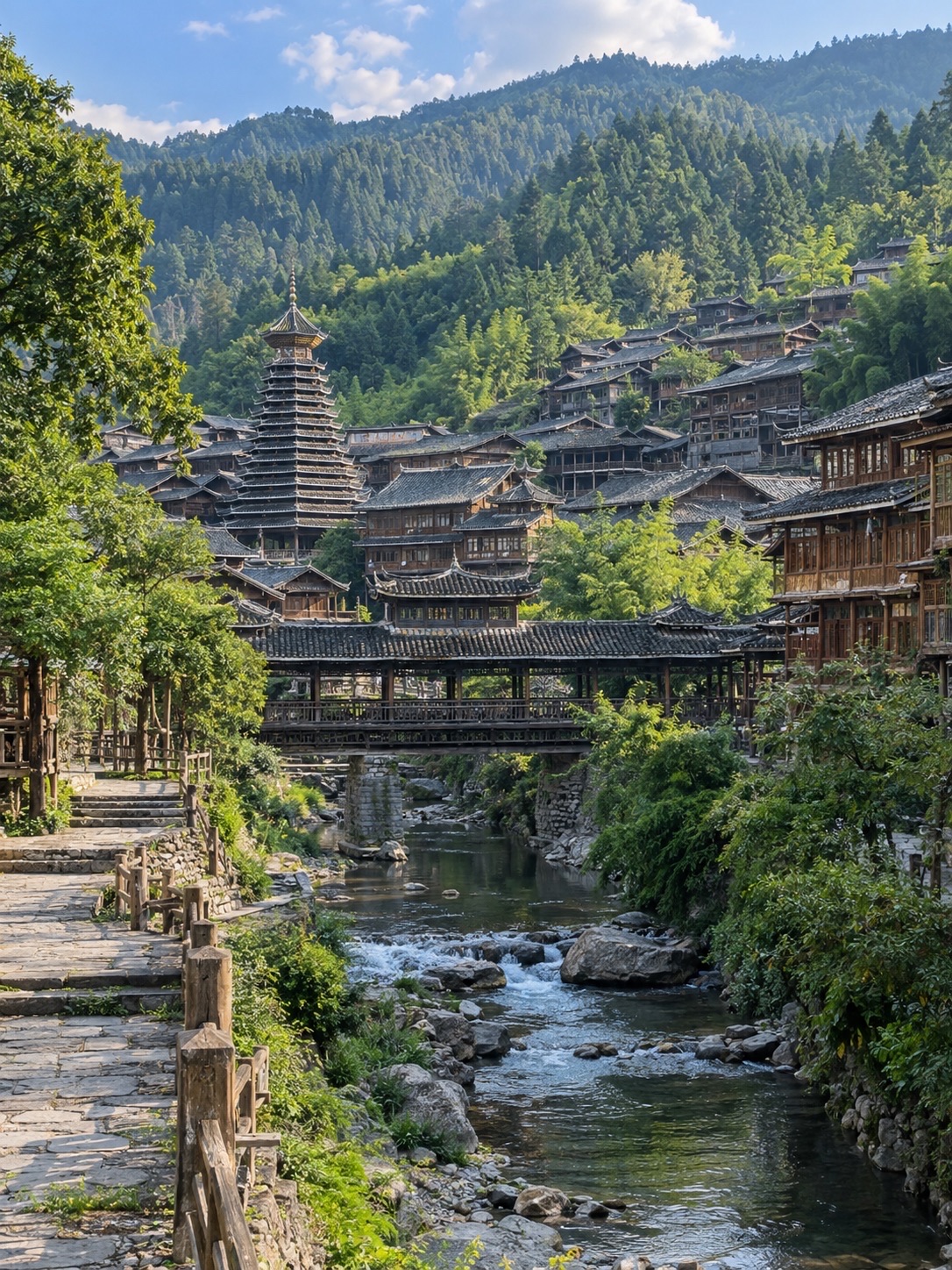 🇨🇳🏮 Huangdu Dong Village — An ancient village nestled in the mountains.