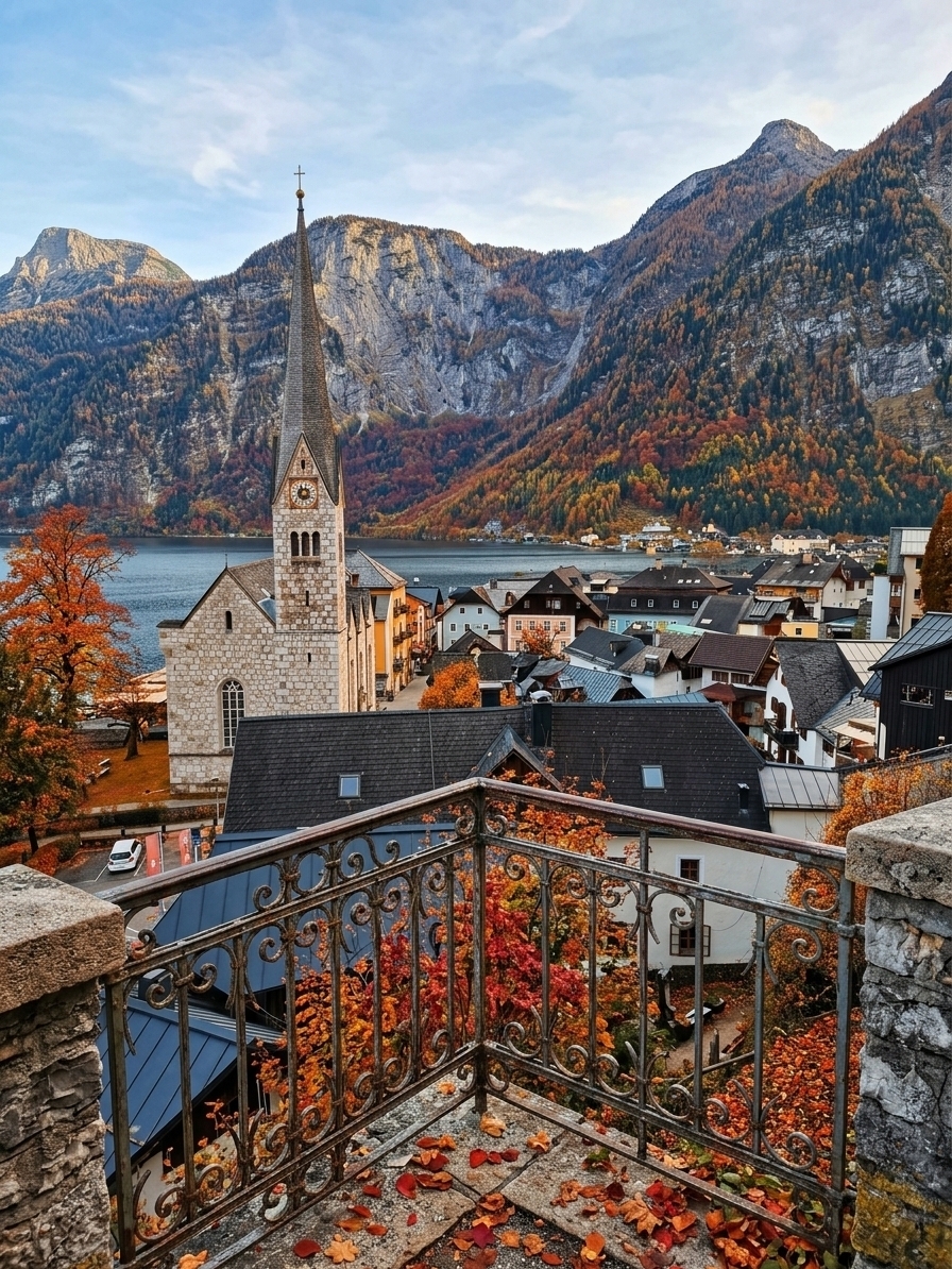 Autumn in Hallstatt feels like stepping into a fairytale. The colorful leaves reflect on the peaceful lake, while the mountains wear shades of gold, orange, and deep green. Walking through its charming little streets, with wooden houses and flower-filled balconies, feels magical. The mist floating over the water adds a touch of mystery, making every view look like a painting. Hallstatt in autumn is a place where you simply slow down, breathe deeply, and enjoy the beauty of nature.