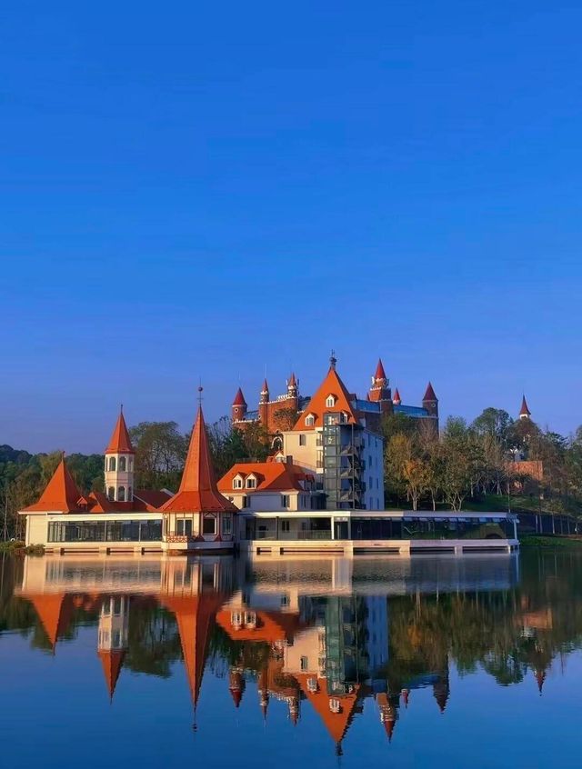 這不是德國,而是人煙稀少風景優美的德陽玄珠湖公園。