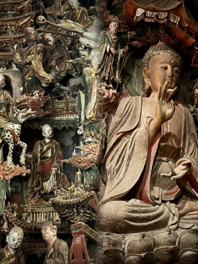 去西安藍田打卡明代超大泥塑佛像雕塑群。
