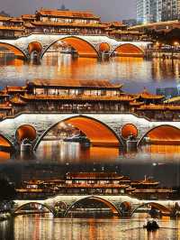 成都不止九眼橋，最美夜景安順廊橋