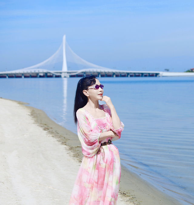 海花島嘅濱海公園，長長嘅椰夢長廊，隨手一拍都係大片
