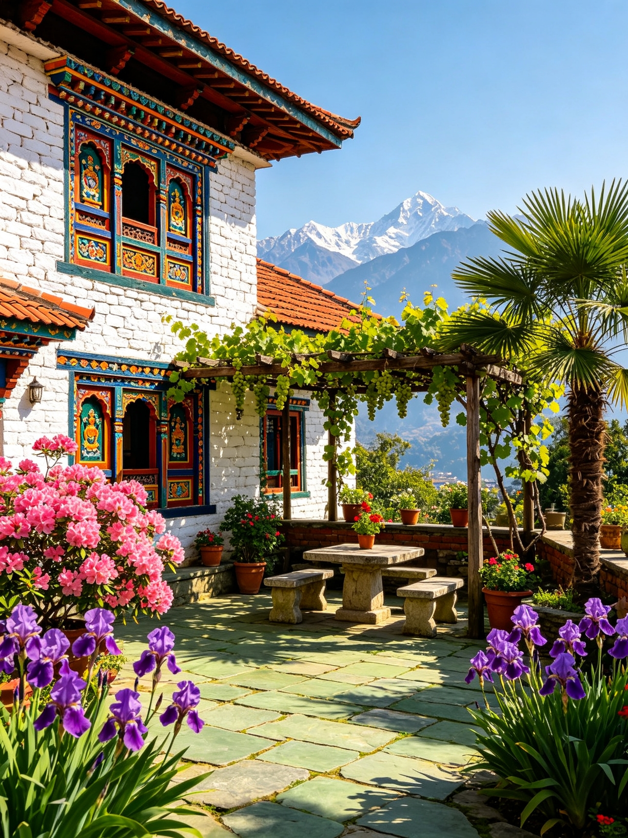 Nghỉ tại một nhà nghỉ trên mây dưới chân dãy Himalaya quả thực là một trải nghiệm ngoạn mục.