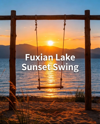 Lakeside sunset swing is a stunning photo spot
