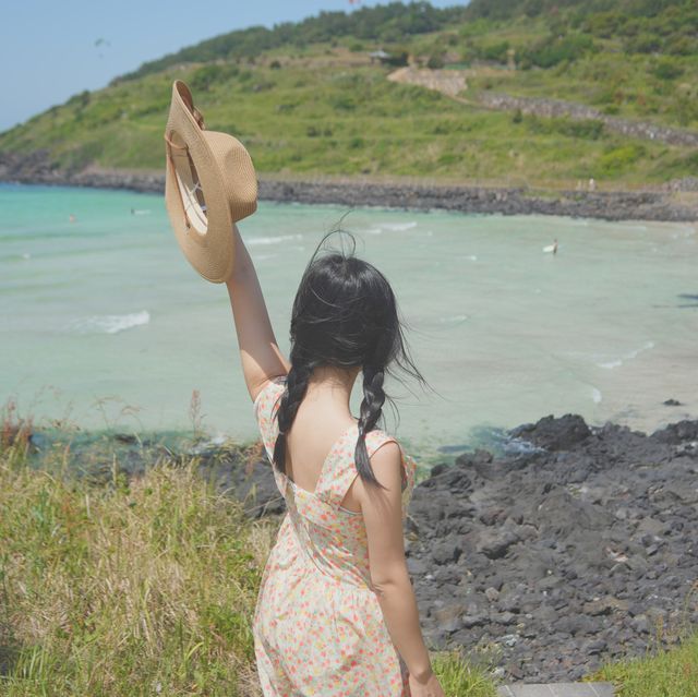 에메랄드빛 물속에서 수영🤿 제주도 함덕 해수욕장🐳