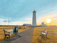 冰島景點推薦｜Garður Old Lighthouse橘白相間美麗而孤獨的燈塔