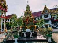 泰國曼谷湄南河畔著名古跡皇家寺廟景點：Wat Sai Mai，金黃色華麗寺廟建築群，適合打卡拍照📸冥想