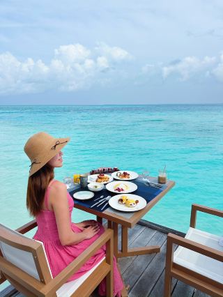 🍽️ Maldives Harbour Island unobstructed sea view breakfast🤎