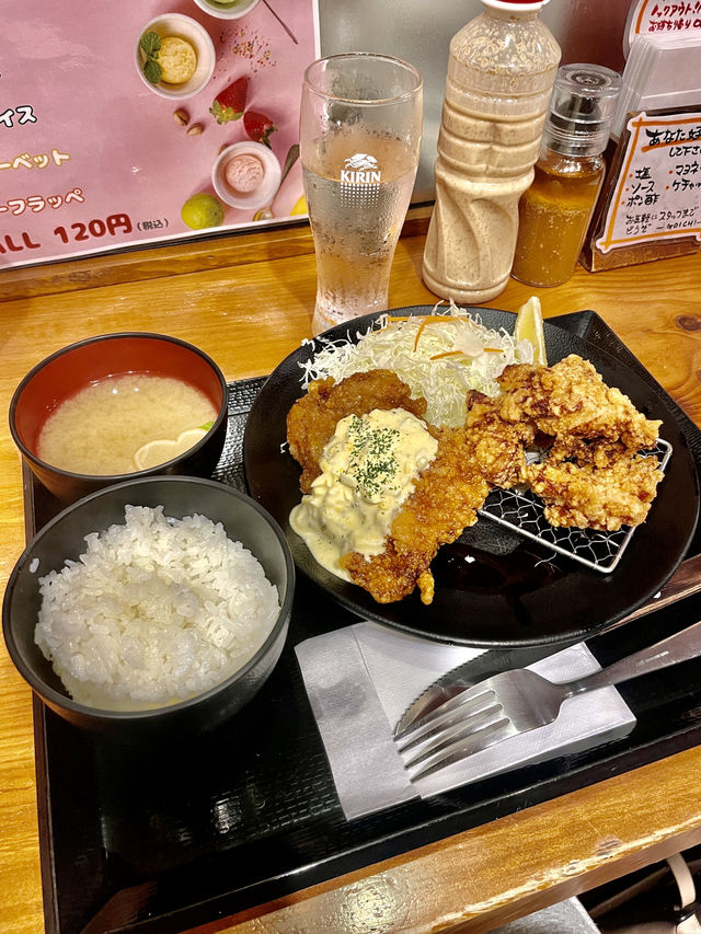 치킨난반+간장가라아게 반반 세트로 든든하게! 松山 “ごいち” 방문기