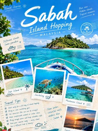🏝️ Sabah Island Hopping: Blue Seas, Hidden Islands & Tropical Moments 🌊