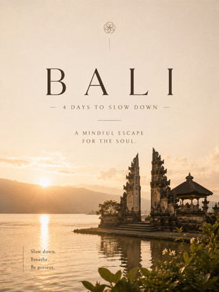 🌿 Bali 4 Hari 3 Malam Liburan Penuh Kesadaran untuk Memperlambat Tempo & Terhubung Kembali