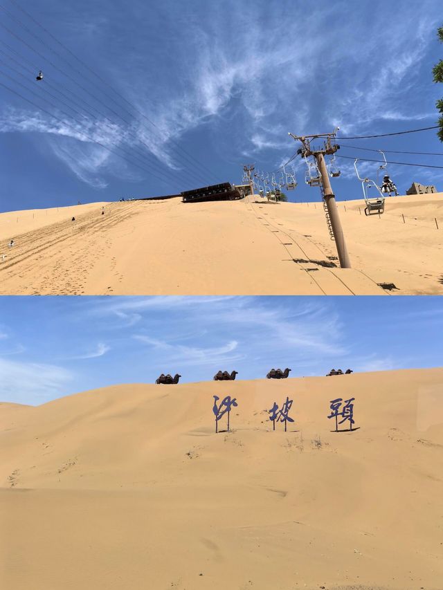 沙坡頭第一名一半沙漠一半河