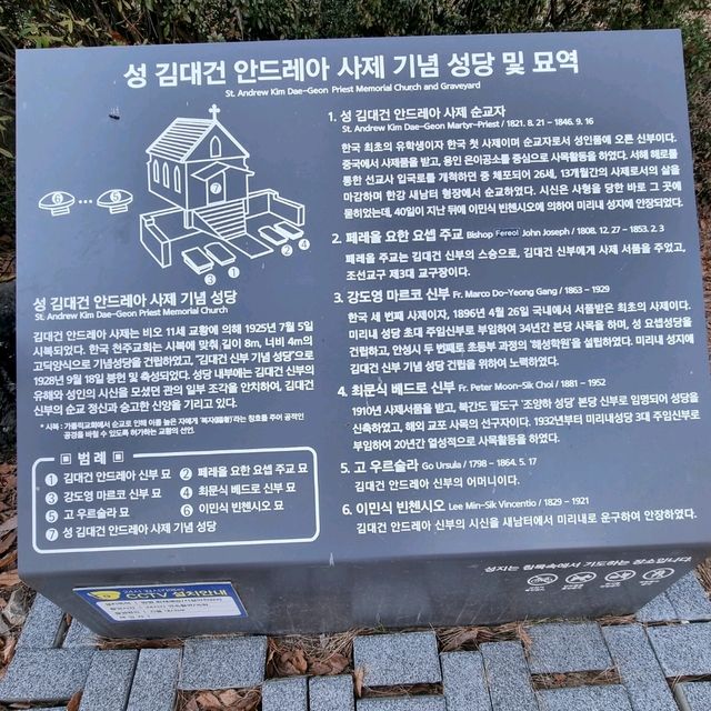 한국 최초의 사제 김대건신부 여기 잠들다.