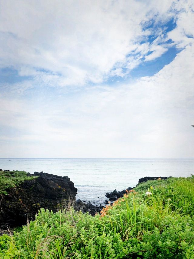 🏖에메랄드빛 해변과 ⛰초록빛 오름의 조화! 함덕해변