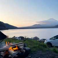 【本栖湖/浩庵キャンプ場】千円札の富士を見ながら🗻