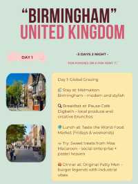 Birmingham 3-days itinerary -