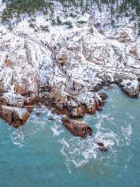 真的不是北海道！是大雪紛飛後的威海！！