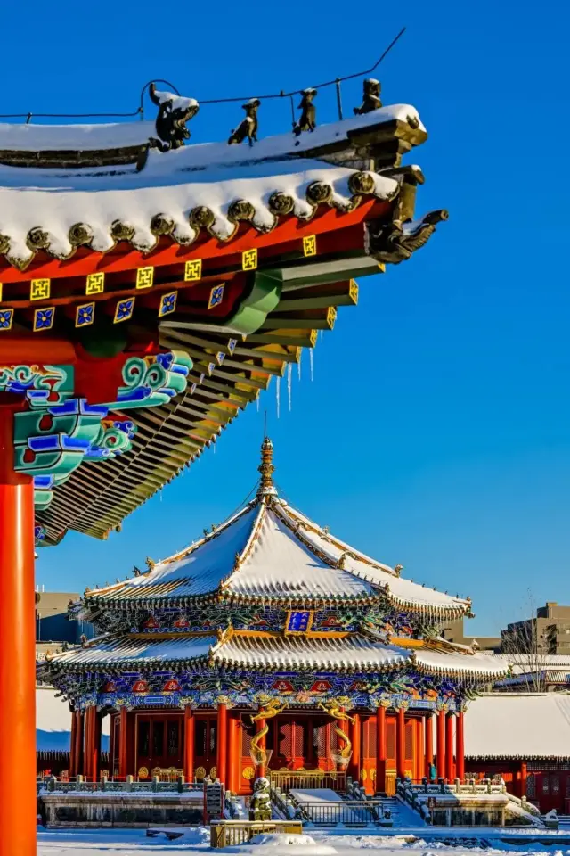 The snowy scenery in Shenyang is captivating, and the Forbidden City is as beautiful as a poem