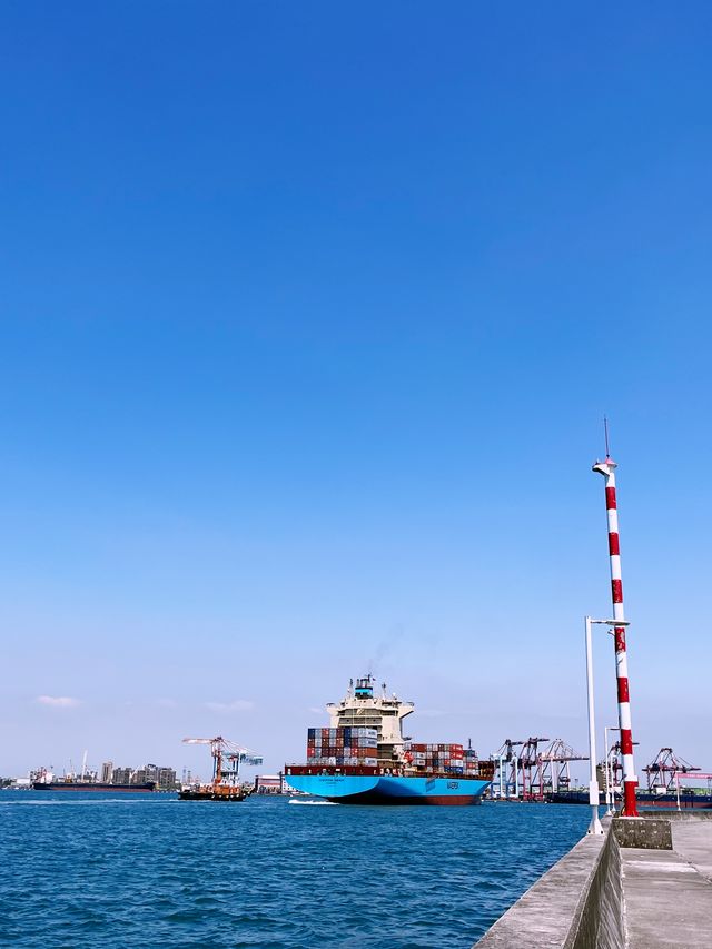 高雄紅毛港文化園區👣🚢第一次在港邊看大船