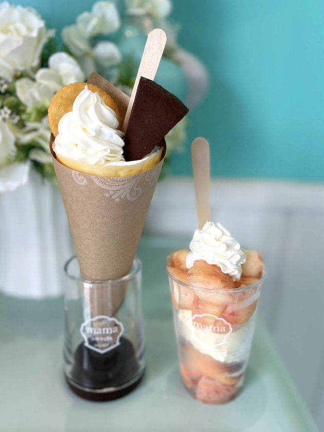 【福岡カフェ】季節のフルーツのクレープやソフトクリームが美味しい🍑