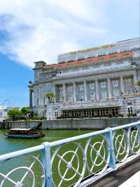 European Elegance in Singapore: The Fullerton Hotel, Victoria Theatre, and Anderson Bridge