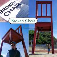 The ‘Broken Chair’, an iconic landmark in Geneva.