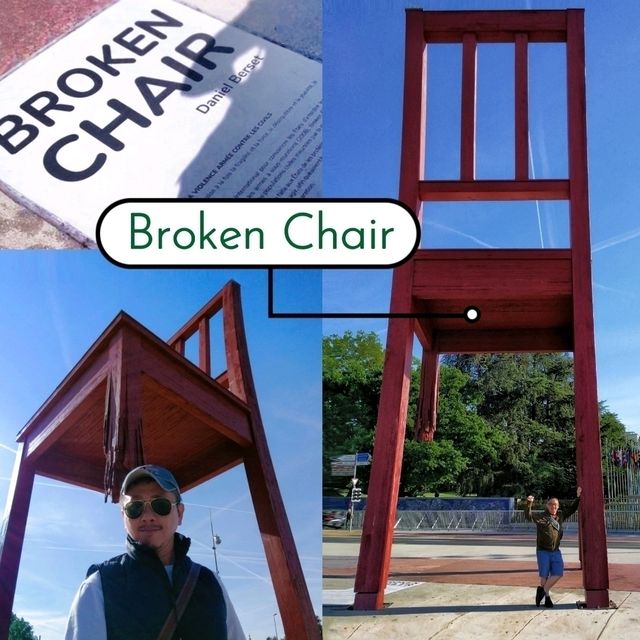 The ‘Broken Chair’, an iconic landmark in Geneva.