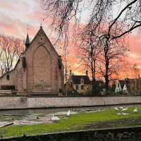 Lake of Love at Dusk: Bruges' Most Romantic Summer Evening