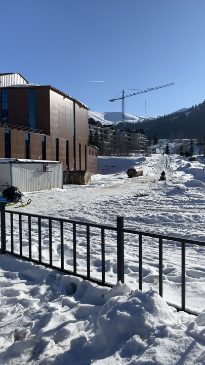 Snow riding in the mountain