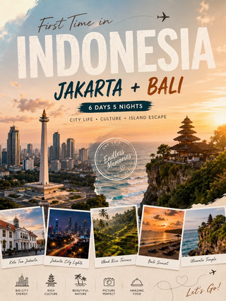 PENGALAMAN PERTAMA KE INDONESIA - JAKARTA + BALI 6 HARI 5 MALAM
