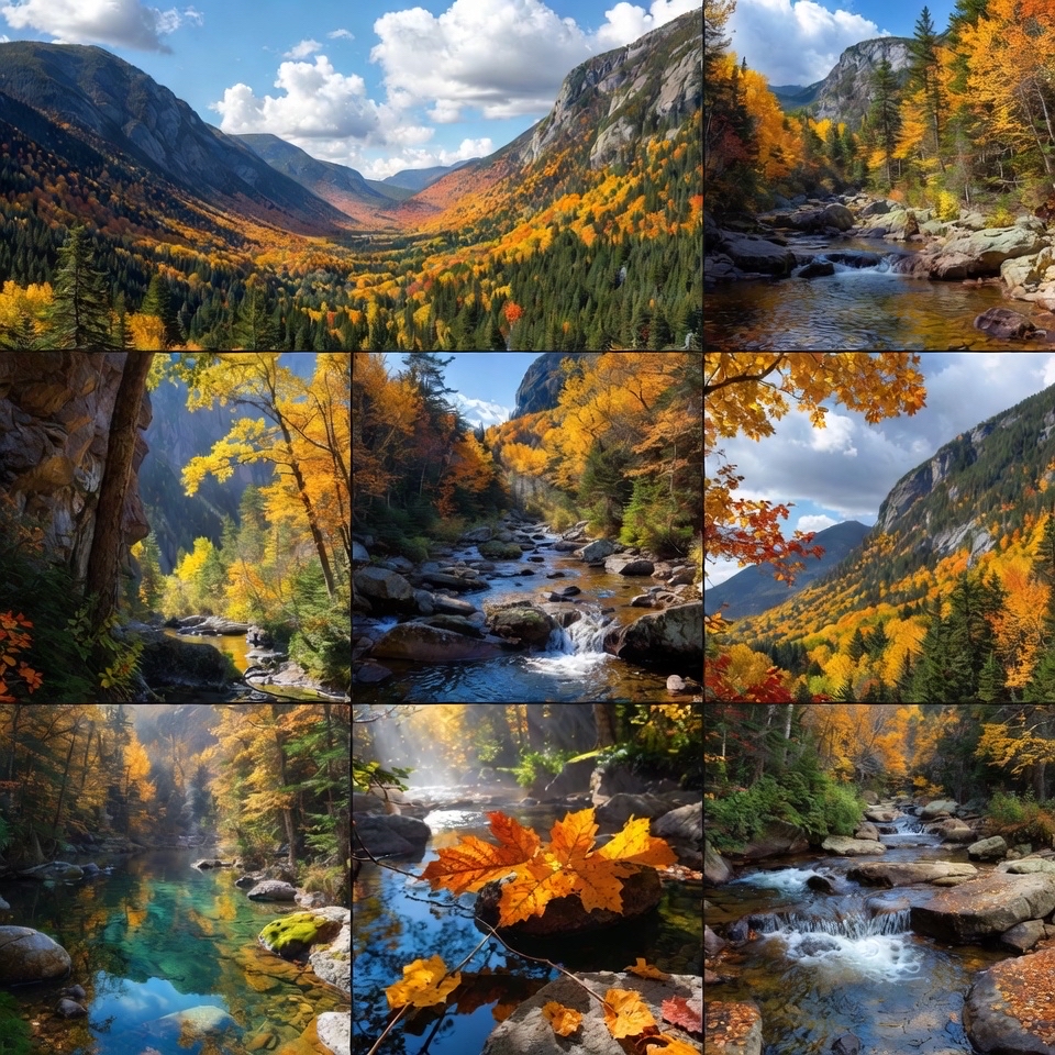 Fall Foliage Beside the Mountains