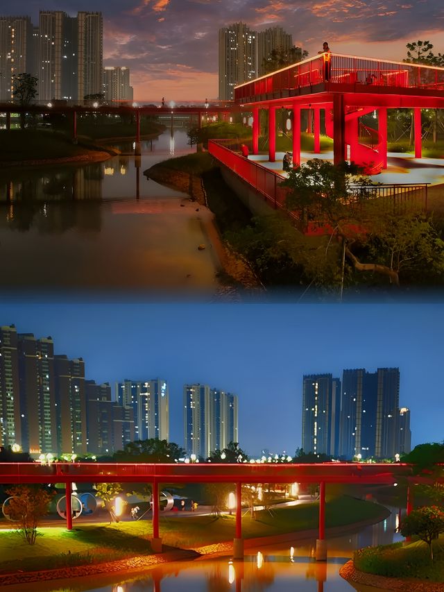 東莞又開大!新晉濕地公園!超美網紅橋鮮豔的顏色