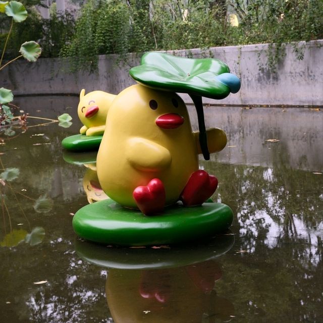Big Duck Figurines in Shanghai? Yes, Fuxing Park 🦆🦆
