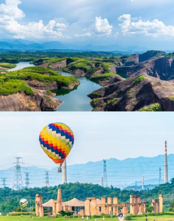 창사 주변에도 "외계 지형"이 있어요! 고의령 거석진+열기구 로맨틱 탈출