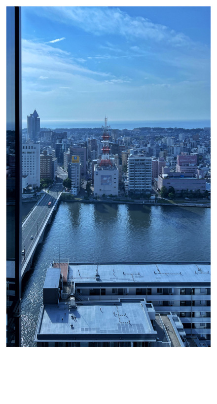 新潟市］春を待つ静かな絶景。空と湖が溶け合う「木の道」の曲線美