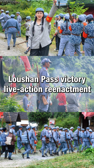 Loushan Pass Victory Live-Action Performance | Shocked into screaming by the realistic cannon fire