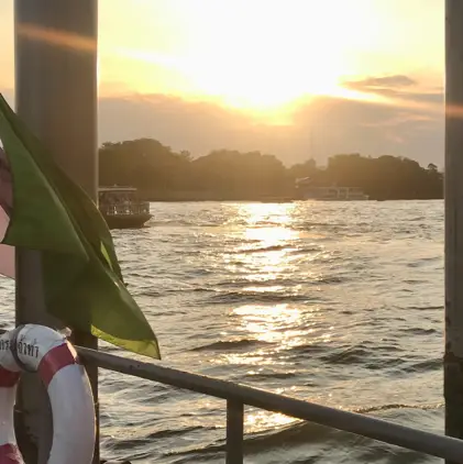 Enjoy Chao Phraya river at sunset